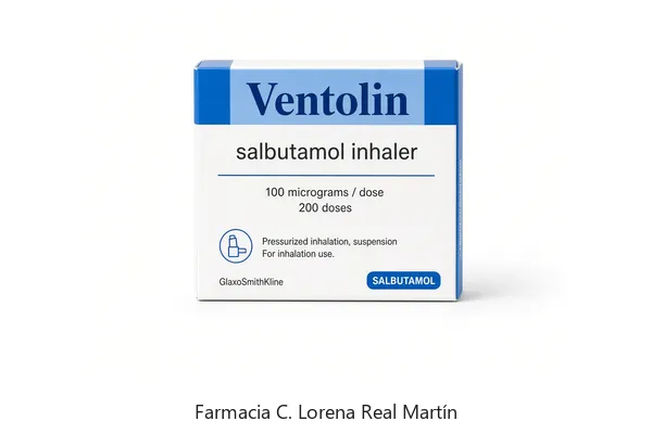 Ventolin inhalador Salbutamol en Farmacia Real 13 Sevilla