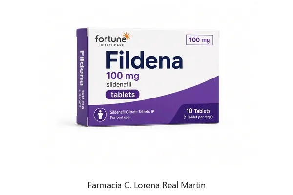 Fildena 100 mg precio y sildenafilo genérico en Farmacia C. Lorena Real Martín